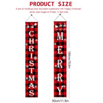 HASTHIP Christmas Decorations Outdoor Yard Porch Sign Set with 1.8m x 30cm Banners | Red Black Buffalo Plaid Merry Xmas Door Decor
