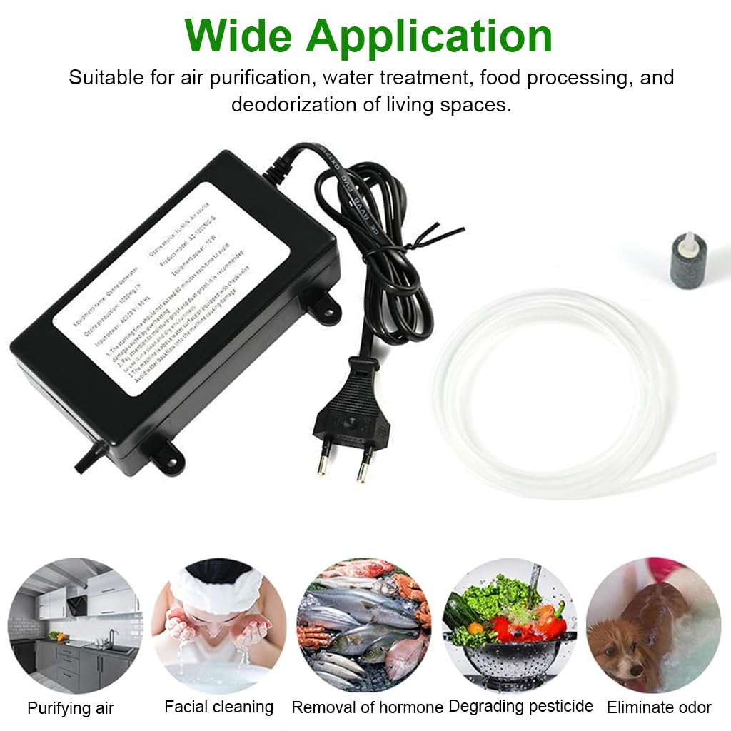 Household Ozone Generator Multi-functional Ozone Generator for Air Purification, Water Treatment, Vegetable Cleaning 1000 mg/h Ozone Generator Machine for Purifying Water for Cleaning
