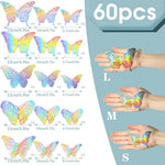 HASTHIP 3D Butterfly Wall Stickers for Home Decor with 60pcs Hollow Wings Rainbow Design