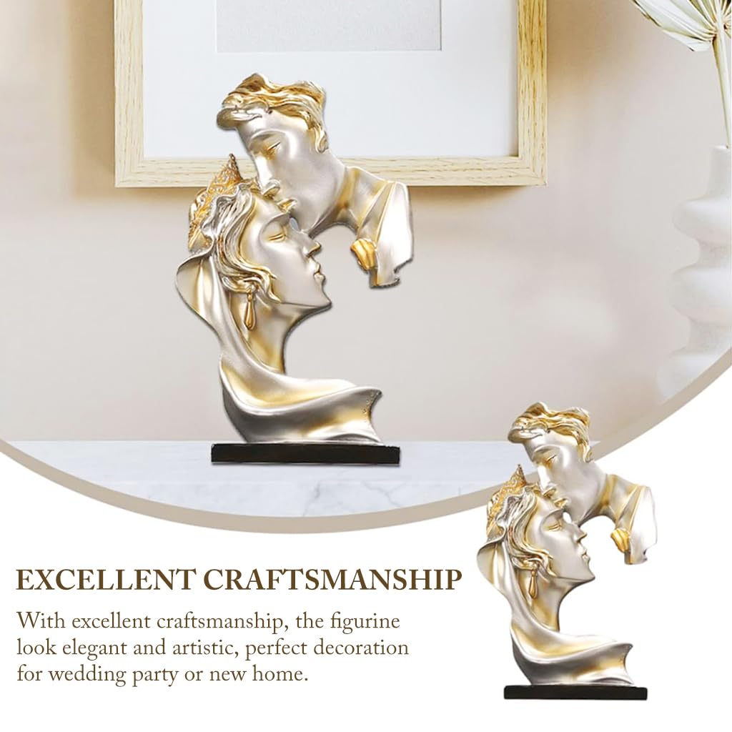 HASTHIP Kiss Couple Love Statue for Home and Office Decor with Natural Resin Craftsmanship | Romantic Gift for Couples and Friends