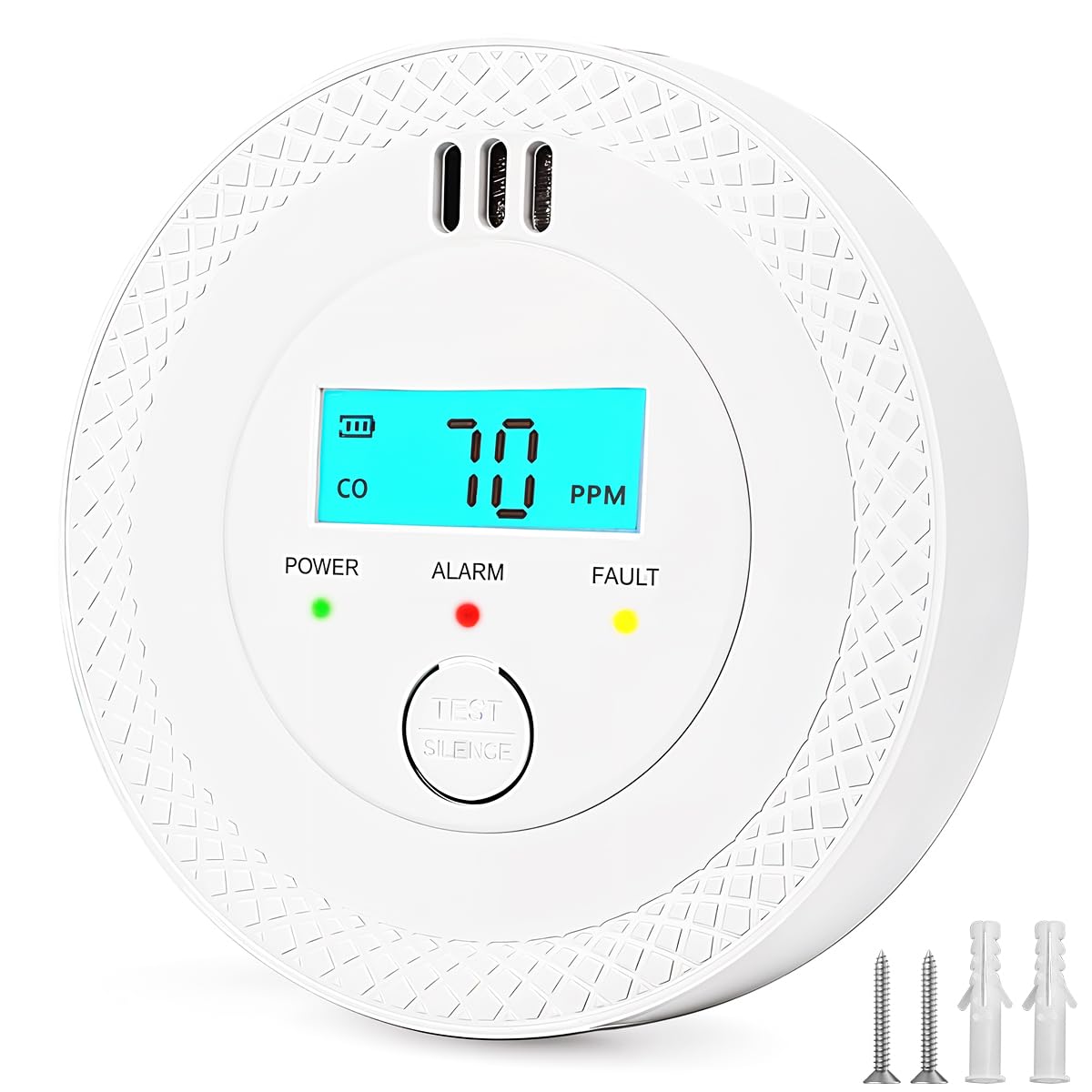 HASTHIP Carbon Monoxide Detector for Home with Digital LCD Display and 90dB Alarm | Battery Operated