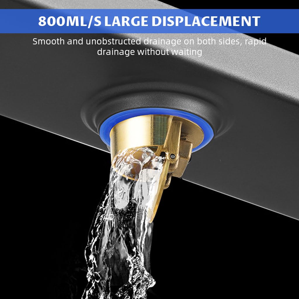HASTHIP Bathroom Linear Shower Drain 30×8 cm for Modern Showers with Anti Odor System | Stainless Steel Flush Mounted Design