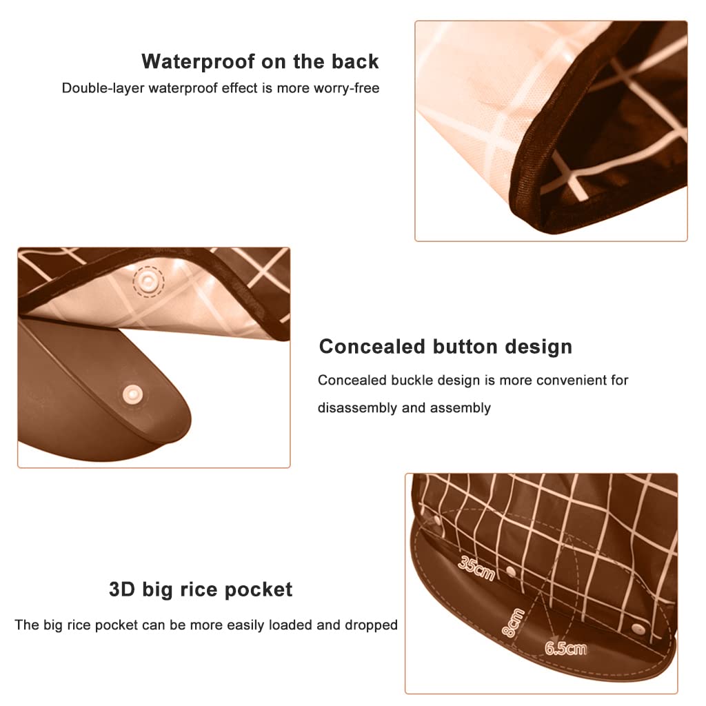 HANNEA® Adult Bibs, Waterproof Adjustable, Long Style with Leakproof Pocket Adult The Eldly Bib Adult Washable Dining Bibs for Men, Women Eating Cloth for Elderly Seniors and Disabled (Brown)