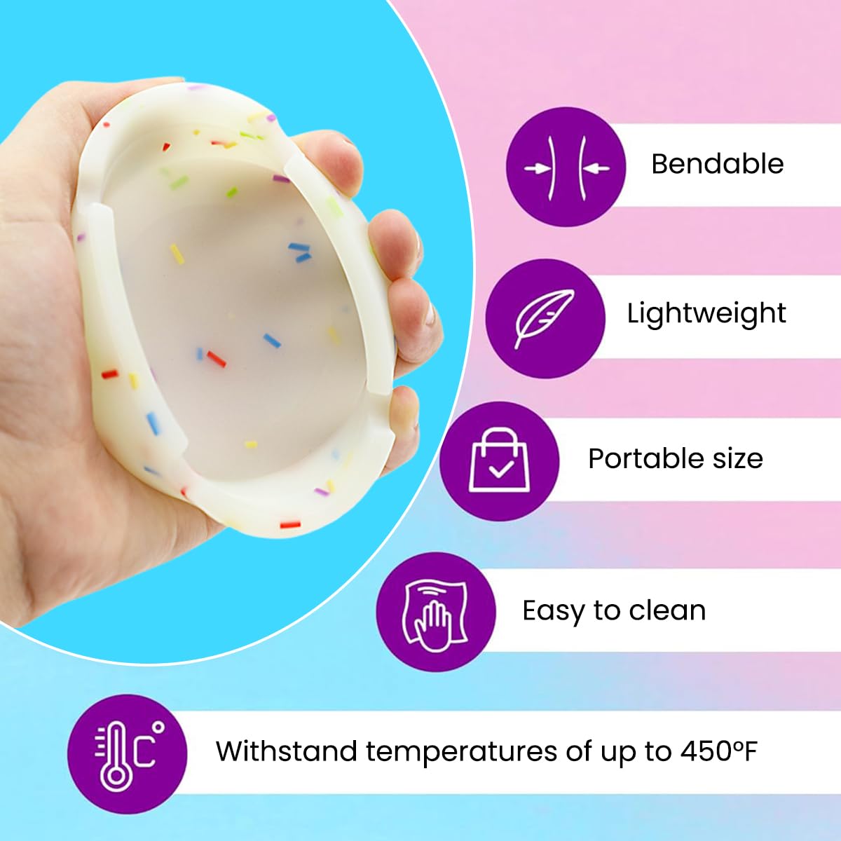 HASTHIP Luminous Silicone Ashtray for Patio and Office with 4 Notches 3.27 in Round Design | Glow in the Dark