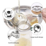 HASTHIP® Stainless Steel Canning Funnel with Handle & 3 Silicone Collapsible Funnels Set, Wide Mouth for Mason Jars, Oil, Powder, Liquid Transfer, Multipurpose Kitchen Use, DIY, Crafts