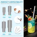 HASTHIP Silicone Straws for Stanley 40oz Cup with 11.8in Reusable Design and Sakura Caps | BPA Free