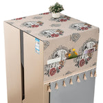 HASTHIP Refrigerator Cover for Double Door Fridge 26.3x55 in with Side Pockets and Tassel Design