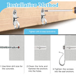 HASTHIP Stainless Steel Wall Hooks for String Lights featuring Screw Mount System | 20 Pcs Set