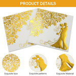 HASTHIP Place Cards for Wedding and Events with Bifolding Design and Gold Foil Border 100Pcs