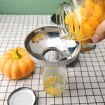 HASTHIP® Stainless Steel Canning Funnel with Handle & 3 Silicone Collapsible Funnels Set, Wide Mouth for Mason Jars, Oil, Powder, Liquid Transfer, Multipurpose Kitchen Use, DIY, Crafts