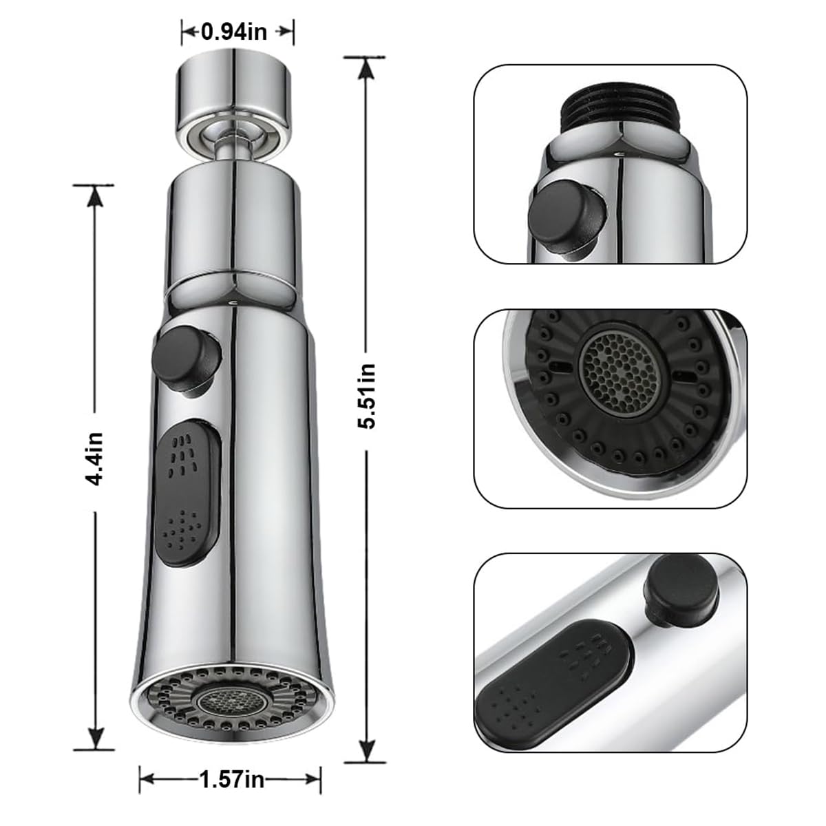 HASTHIP Tap Extender for Kitchen Sink with 360° Swivel Head and 3 Flow Modes | ABS Brass Faucet Adapter