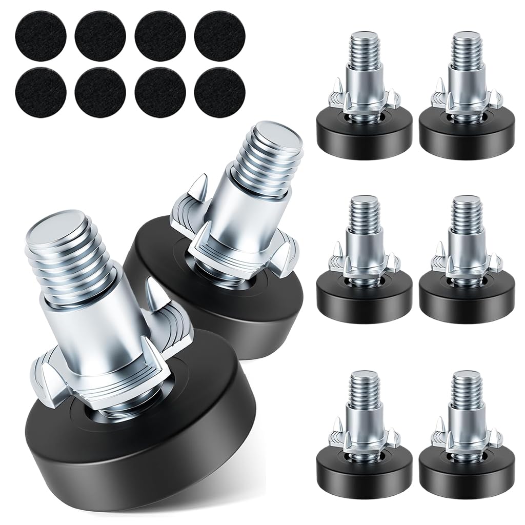 HASTHIP® Serplex 8Pcs Pies Niveladores para Muebles, Pies de Altura Ajustable con Almohadillas Antideslizantes para Silla, Escritorio y Mesa, Evitan Tambaleo y Protegen Superficies
