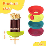 HASTHIP Silicone Popsicle Drip Catcher 2 in 1 Ice Cream Cone Guard Tray Pack of 4