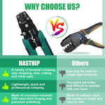 HASTHIP® 200Pcs Electrical Crimping Connectors with Wire Crimper Tool 4 Sizes Crimping Connectors Insulated Wire Terminals Crimp Terminals Universal 22-10 AWG Wire Crimper ToolElectrical Connectors