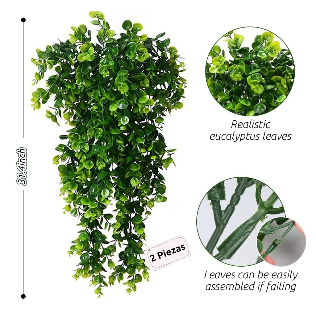 HASTHIP® Artificial Hanging Plants, Outdoor Artificial Plants Hanging Fake Plants Indoor Greenery Room Decor