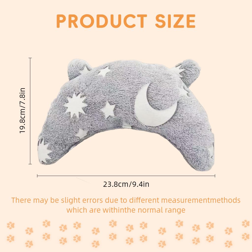 HASTHIP® Almohada para Mascotas de Peluche Suave con Diseño de Estrellas Que Brillan en la Oscuridad,Cojín Descanso para Gato y Perro Pequeño con Soporte Cabeza y Cuello,Duradero