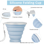 HASTHIP Collapsible Cup for Travel Accessories 4 Pack with Lids | Food Grade Silicone