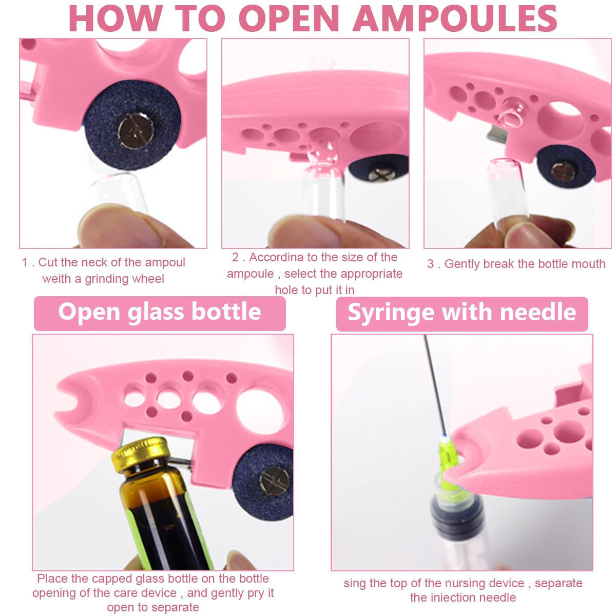 HASTHIP Ampule Cutter Combo with 10 Replaceable Grinding Wheels for Glass Bottles and DIY Crafts