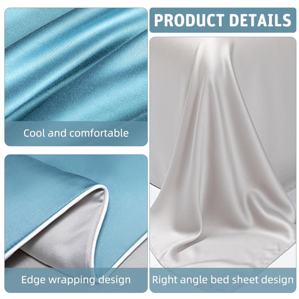 HASTHIP Cooling Duvet Quilt for Double Bed with 200x230cm Reversible Design | Ice-Silk Microfiber Grey and Blue