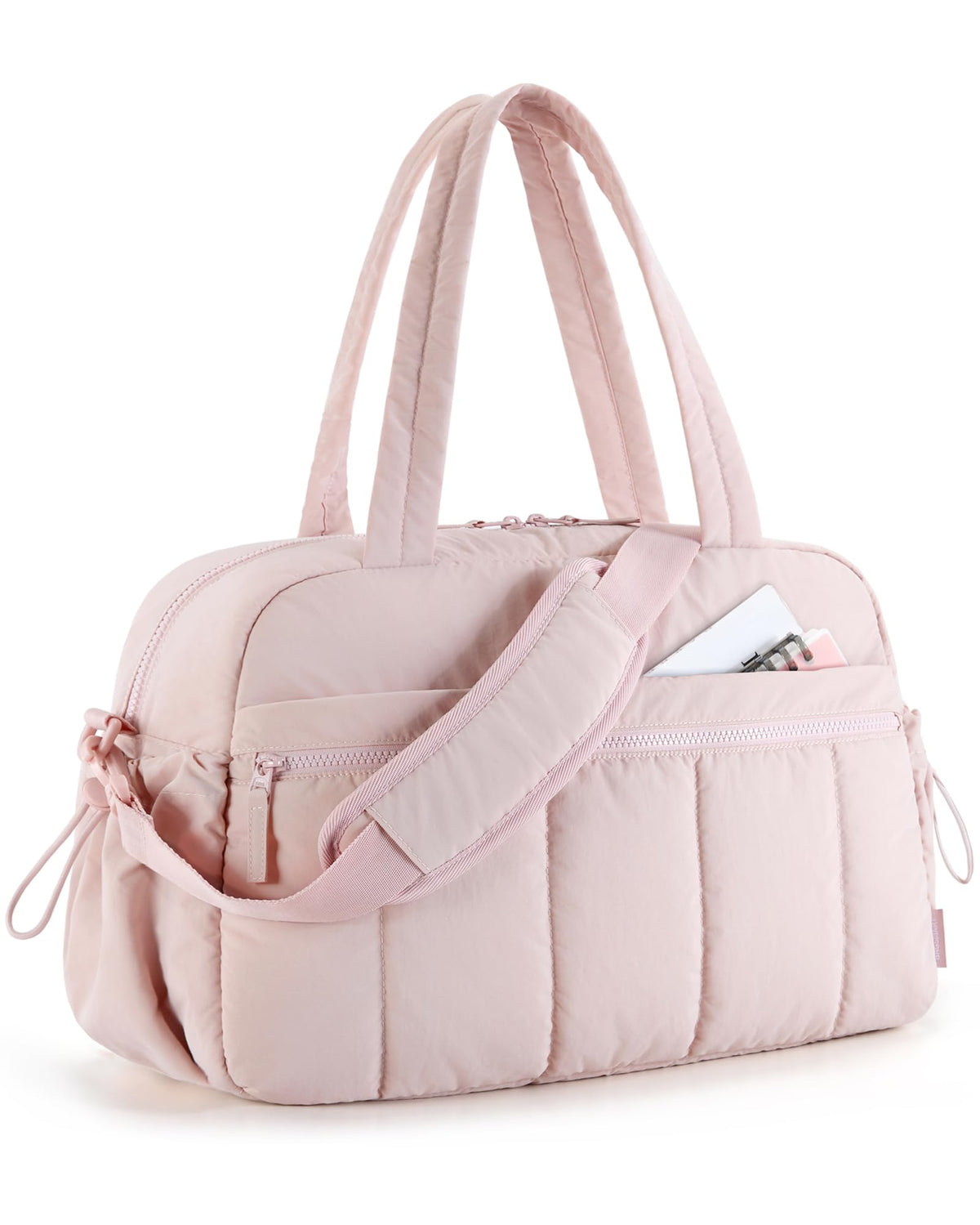 HASTHIP® Bolsa de Gimnasio para Mujer,Bolsa de Viaje Ligera con Compartimento Húmedo,Resistente al Agua Weekender Carry-On con Correa Hombro para Deportes y Viajes - Rosa