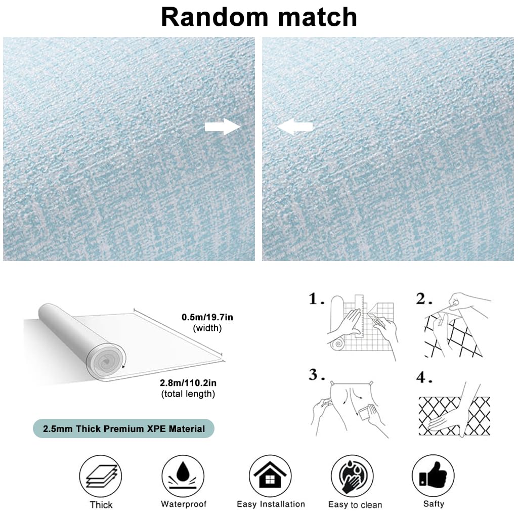 HASTHIP Self Adhesive Waterproof Wallpaper for Home Improvement with 2.5mm Thick XPE Material featuring Cuttable 50cm x 280cm Design | Grey Noise Reduction Wall Protector