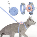 HASTHIP® Arnés para Gato con Correa,Arnés y Correa Antiescape con Hebilla de Liberación Rápida y Diseño de Flor Linda,Ajustable para Gatos Pequeños Paseos Viajes al Aire Libre