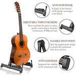 HASTHIP Adjustable Guitar Stand for Acoustic and Electric Instruments with Anti Scratch Silicone Pads | Foldable ABS Tripod for Guitar Bass Ukulele and Violin