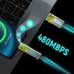 PD100W 4-IN-1 Multi-function Digital Fast Charging Cable, 480Mbps Data