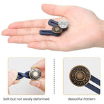 HASTHIP Pants Waist Button Extender for Jeans with Elastic Metal Buttons 6pcs | No Sew Adjustable Waistband Expander