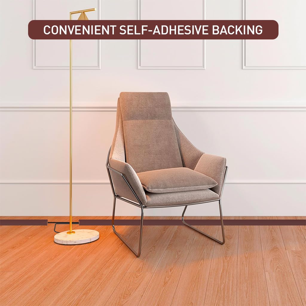 HASTHIP® 6.6ft Floor Cord Cover PVC Rubber 1.18 Inches Width Cable Protector Self Adhesive Removable Cord Protector Sleeve Cuttable Cord Protector Sleeve
