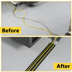 6.56ft Floor Cord Cover Protector Heavy Duty PVC Cuttable Floor Cable Protector 3 Channels Contains Cords Cables and Wires, Waterproof Sealing Strip for Door Floor Cable Cover for Home Office