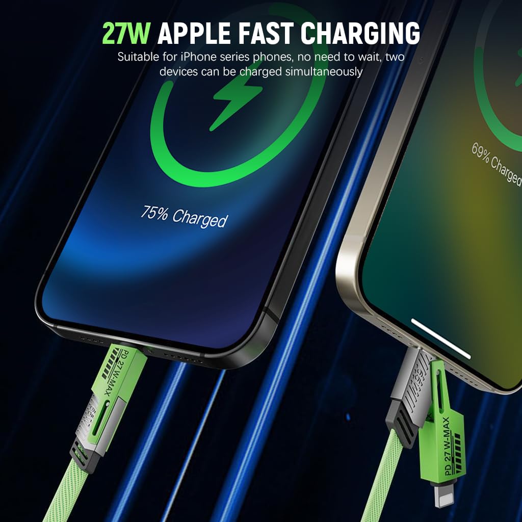4 in 1 USB Cable Fast Charging Data Cable PD 65W 27W USB C Charger Wire for MacBook Pro