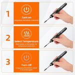 HASTHIP® Cordless Soldering Iron Pen Kit, 3 Adjustable Temperature