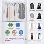 HASTHIP Suit Cover Set for Garment Storage with Zippered Hanging Design 5pcs 60x100cm PEVA | Clear Clothes Protector Bags