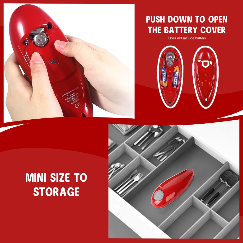HASTHIP Electric Can Opener for Smooth Edge Cans with Hands Free Magnetic Lift | Battery Powered Kitchen Gadget for Seniors