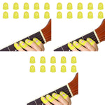 HASTHIP Guitar Finger Protector for Playing | 30pcs 20mm Non Slip Silicone Guards Yellow