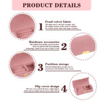 HASTHIP Jewellery Organizer Box for Women with Snap Button Closure in Pink Velvet | Portable Storage for Rings Bracelets and Earrings
