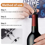HASTHIP Wine Stoppers for Wine and Champagne Bottles featuring Leakproof Seal | 3 Pieces 9×2 cm Food‑Grade Silicone
