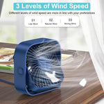 HASTHIP USB Fan for Home and Office with 4.8 in Size and 360° Rotating Head | Quiet Blue Mini Desk Fan