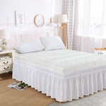 HASTHIP Bed Skirt for Double Bed 78x80 in with 15 in Drop Polyester Cotton Blend | White Pleated Dust Proof Design