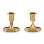 HASTHIP® Candelabros para Velas Dorados, Porta Velas de Hierro, Set de 2 Soportes Decorativos para Mesa, Bodas, Meditación y Decoración Festiva del Hogar