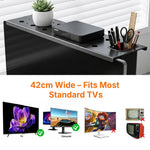 HASTHIP 42cm Over TV Storage Shelf Organizer with Carbon Steel TV Top Rack
