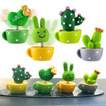 HASTHIP Car Dashboard Toys for Cute Interior Decor with Spring Swing Design | 4Pcs Resin Set