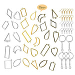 HASTHIP Resin Pendant Mould Kit for DIY Jewelry and Keychains with 55 Pcs Frames | Multi Coloured Shapes