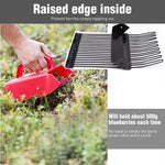 HASTHIP® Metallic Berry Picker Comb & Rake - Plastic Blueberry Picker Scoop With Ergonomic Handl - Fruit Picker Tool - Blueberry Rake Scoop for Orchard - Easier Berry Picking for Blackberries & Cherry