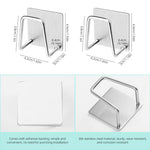 HASTHIP® 2Pcs Self Adhesive Sponge Holder Sink Caddy for Kitchen Sink, 304 Stainless Steel Scrubber Hanger Caddy Accessories forKitchen Accessories, Sliver