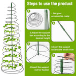 HASTHIP Garden Trellis for Climbing Plants with 130cm Adjustable Spiral Iron Support | Ideal for Vines and Flowers