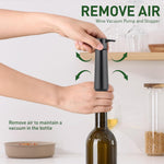 HASTHIP® Wine Vacuum Pump with 4 Stoppers, Wine Preservation Pump Wine Vacuum Pump, Wine Saver, Universal Wine Vacuum Saver Sealer, Wine Supplies