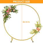 HASTHIP® Decoration Backdrop Stand - Round Balloon Arch Stand, 6.56ft Diameter Arch Balloon Stand Assembly Balloon Arch Stand for Wedding, Birthday Party, Baby Shower Decoration (Gold)