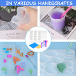 HASTHIP Silicone Resin Measuring Cups Kit for DIY Jewelry Making with 36pcs Tools | Heat Resistant Silicone Cups and Easy Pour Spout